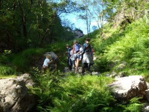 the walk up the narrow Glen sides