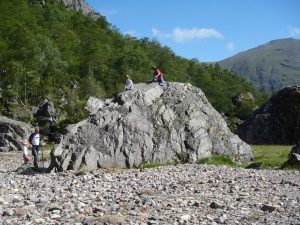 The large rock at the entance